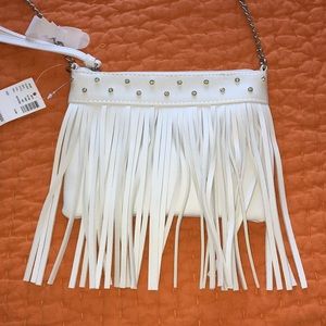 White leather purse